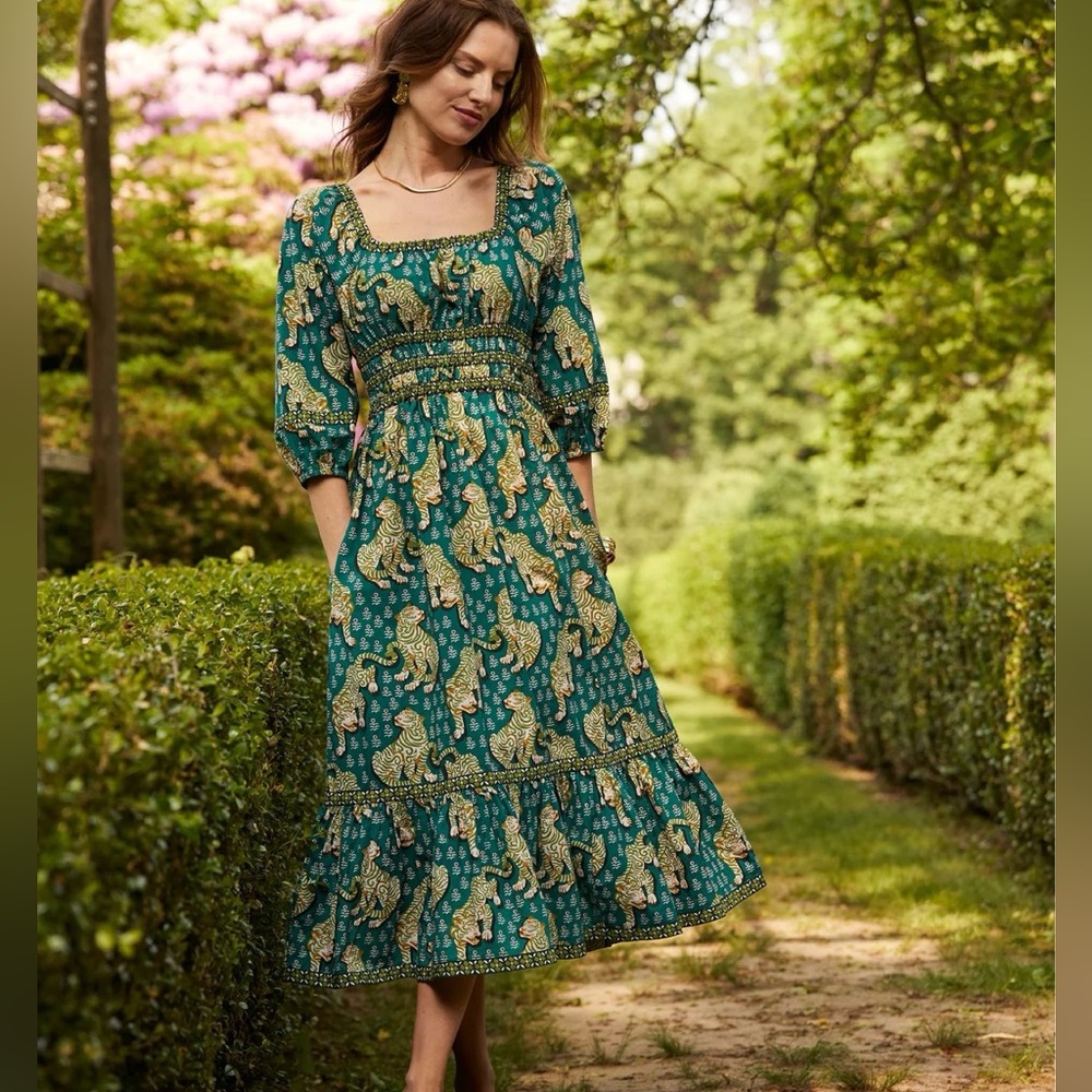Gorgeous Printfresh cotton midi Dress in Tiger Queen XS NWOT